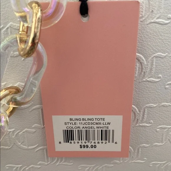 Juicy Couture White Embossed Tote with Gold Accents - Picture 5 of 9